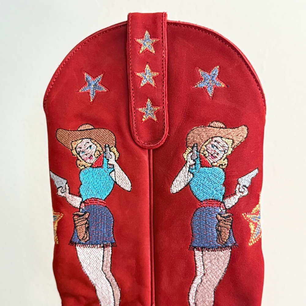 Old Gringo red suede embroidered cowgirl boots - Picture 3 of 7